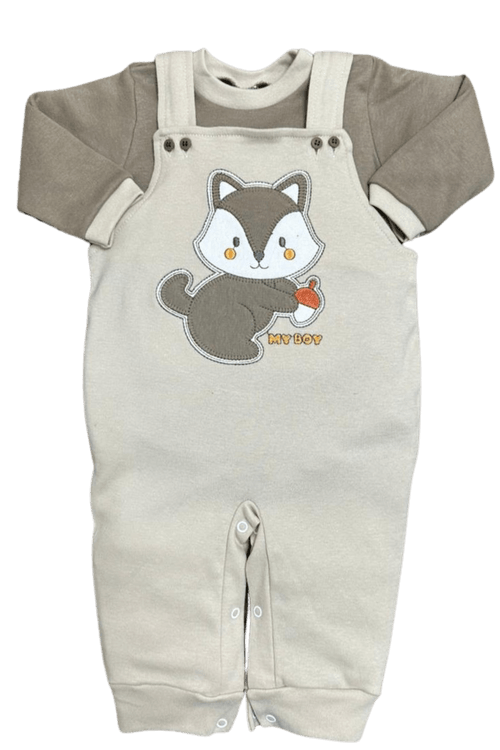 JARDINEIRA COM BODY - TAMANHO RN AO G # 2602 - PETUTINHA