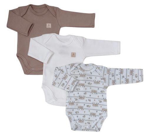 KIT BODY MANGA LONGA - 3 UNIDADES - TAMANHO RN AO G # 5133014 - BABY  BEST
