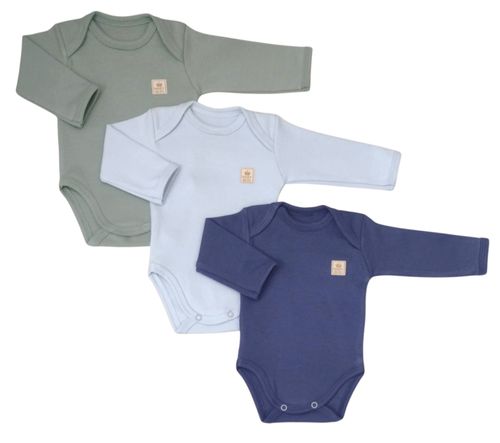 KIT BODY MANGA LONGA - 3 UNIDADES - TAMANHO RN AO G # 5131017 - BABY BEST