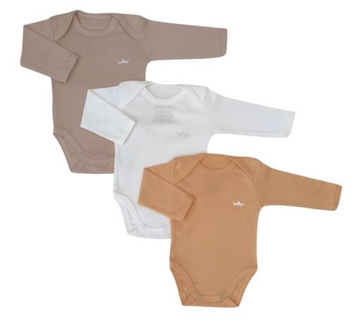 KIT BODY MANGA LONGA - 3 UNIDADES - TAMANHO RN AO G # 133503 - BABY BEST
