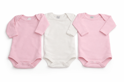 KIT BODY MANGA LONGA CANELADO - 3 UNIDADES - LISO - TAMANHO RN AO G  # 2000 - BABY DUFY