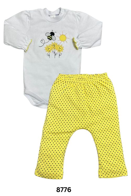 CONJUNTO BODY MANGA LONGA+CULOTE - FEMININO - TAMANHO P AO EG #8776 - PETUTINHA