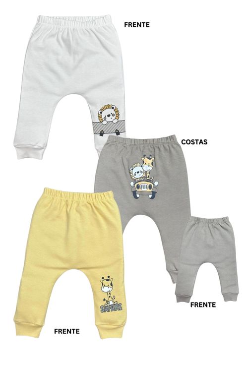 KIT CULOTE COM PUNHO - MASCULINO - 3 UNIDADES - TAMANHO RN AO EG # 8780 - PETUTINHA
