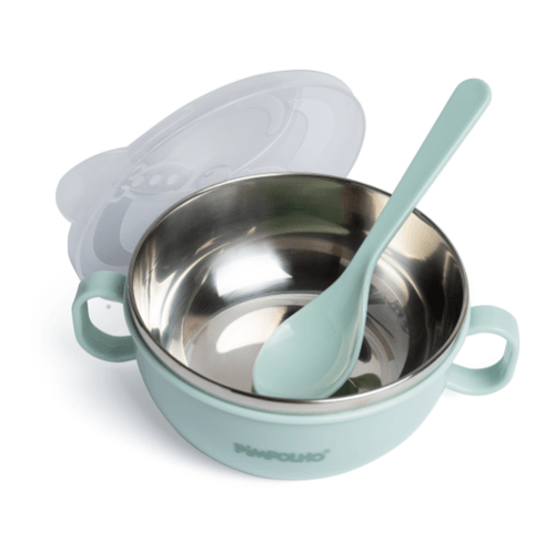 TIGELA INOX COM TAMPA E COLHER - 300ML #0301667 - PIMPOLHO