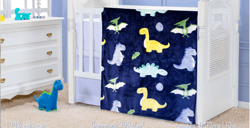 COBERTOR BABY FLANNEL BABYSSAURO- 110MX90CM #BFSAUIN202401 - ETRURIA