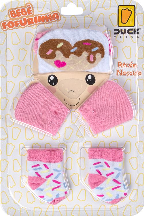 KIT FOFURINHA - TOUCA  LUVA E MEIA - TAMANHO RN #4502105405