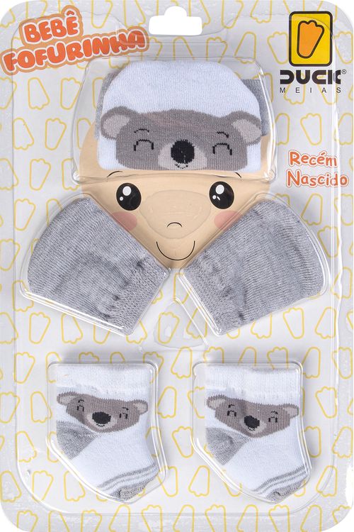 KIT FOFURINHA - TOUCA  LUVA E MEIA - TAMANHO RN #4502305405 - CONDE DUCK