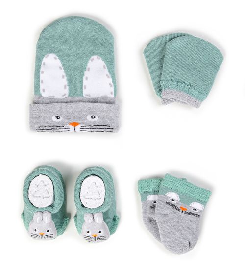 KIT TOUCA, LUVA E MEIA - ENXOVAL - TAMANHO RN #0896005405 - CONDE DUCK