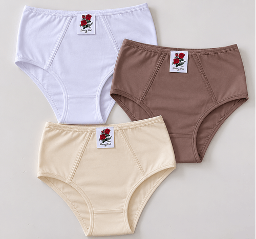 CALCINHA MALHA COTTON LISA - 3 PEÇAS - TAMANHO P AO G # 00462 - ROSASTYL