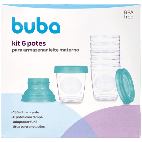 KIT PARA ARMAZENAR LEITE MATERNO - 6 UNIDADES # 18810 - BUBA