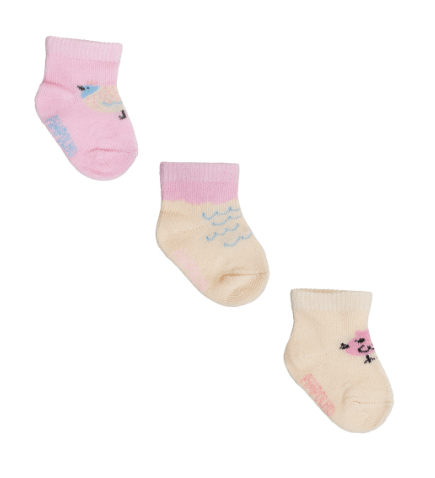 KIT MEIA COLORIDA - FEMININO - 3 PARES - TAMANHO ZERO # 0301778 - PIMPOLHO