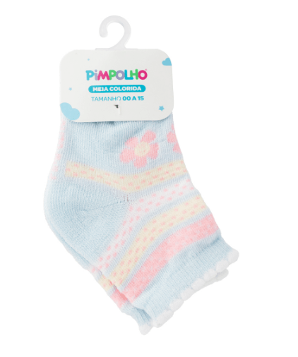 KIT MEIA CANO ALTO COLORIDA - FEMININO - 6 PARES - TAMANHO 00 A 15 # 0300663 - PIMPOLHO