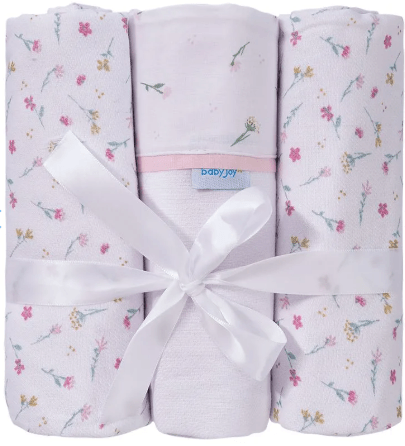 CUEIRO FLANELADO ESTAMPADO/LISO - 3 UNIDADES #28035 - BABY JOY