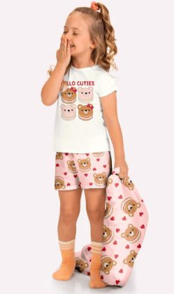 PIJAMA FEMININO JUVENIL - COM FRONHA - TAM 10 AO 12 #1001968 - KYLY