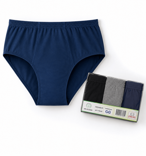 KIT CUECA ADULTO - 3 UNIDADES - TAMANHO GG #1001 - KELLYNHA