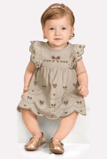VESTIDO INFANTIL - FEMININO - TAMANHO 6A AO 18M #2001835 - MILON