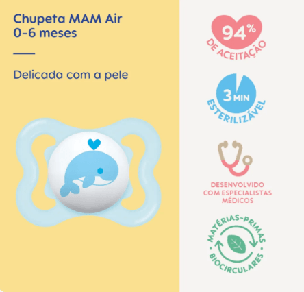 CHUPETA AIR 0-6 MESES #CH50211 - MAM BEBE SAUDE