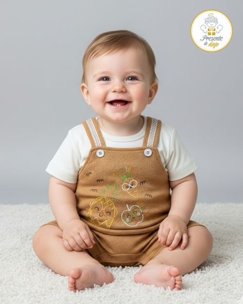 MACACÃO CURTO INFANTIL- TAMANHO P AO G #26379 - PRESENTE DE ANJO
