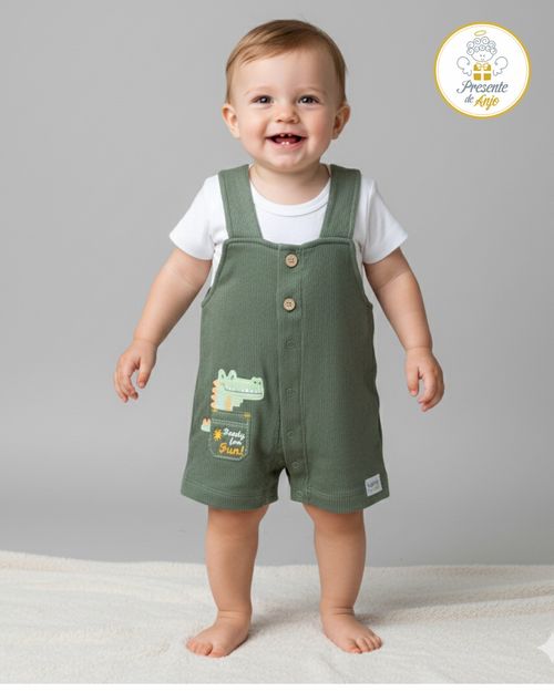 CONJUNTO JARDINEIRA INFANTIL- TAMANHO P AO G #26344 - PRESENTE DE ANJO