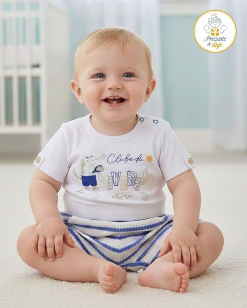 MACACÃO CURTO INFANTIL- TAMANHO P AO G #26362 - PRESENTE DE ANJO