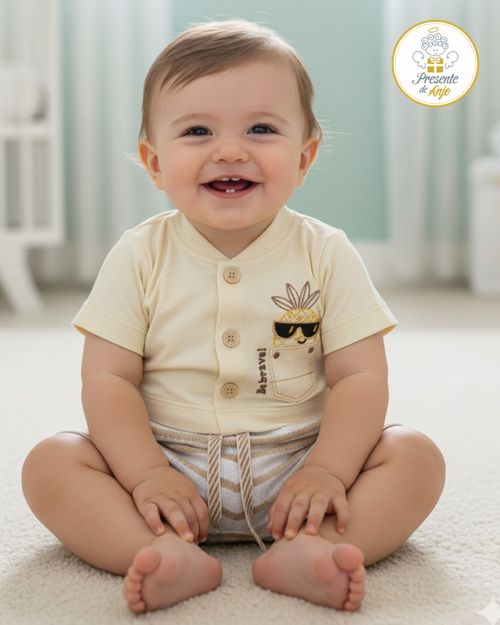 MACACÃO CURTO INFANTIL- TAMANHO P AO G #26361 - PRESENTE DE ANJO