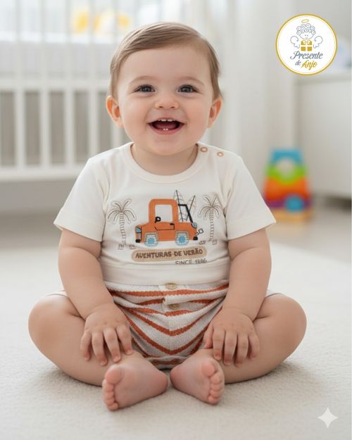 MACACÃO CURTO INFANTIL- TAMANHO P AO G #26360 - PRESENTE DE ANJO