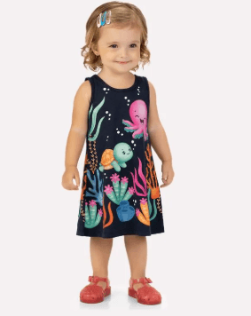 VESTIDO INFANTIL FEMININO - TAMANHO 2 AO 3 # 1001240 - KYLY