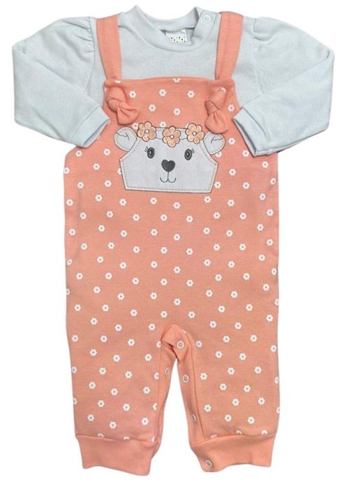 JARDINEIRA COM BODY - FEMININO - TAMANHO RN AO G # 2657 - PETUTINHA