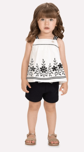 CONJUNTO FEMININO - INFANTIL - TAMANHO 2 AO 3 #2001738 - MILON