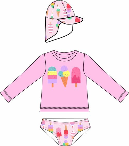 KIT CAMISETA,CALCINHA E BONÉ - TODDLER - TAMANHO 1 AO 3 # 2535185K - TIP TOP